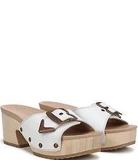 Dr. Scholl's Original Rodeo Leather Platform Slide Sandals