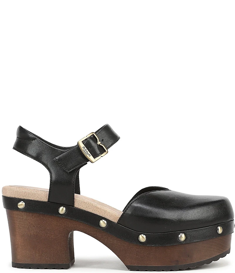 Dr. Scholl's Original Spark Leather Studded Platform Mary Jane Clogs
