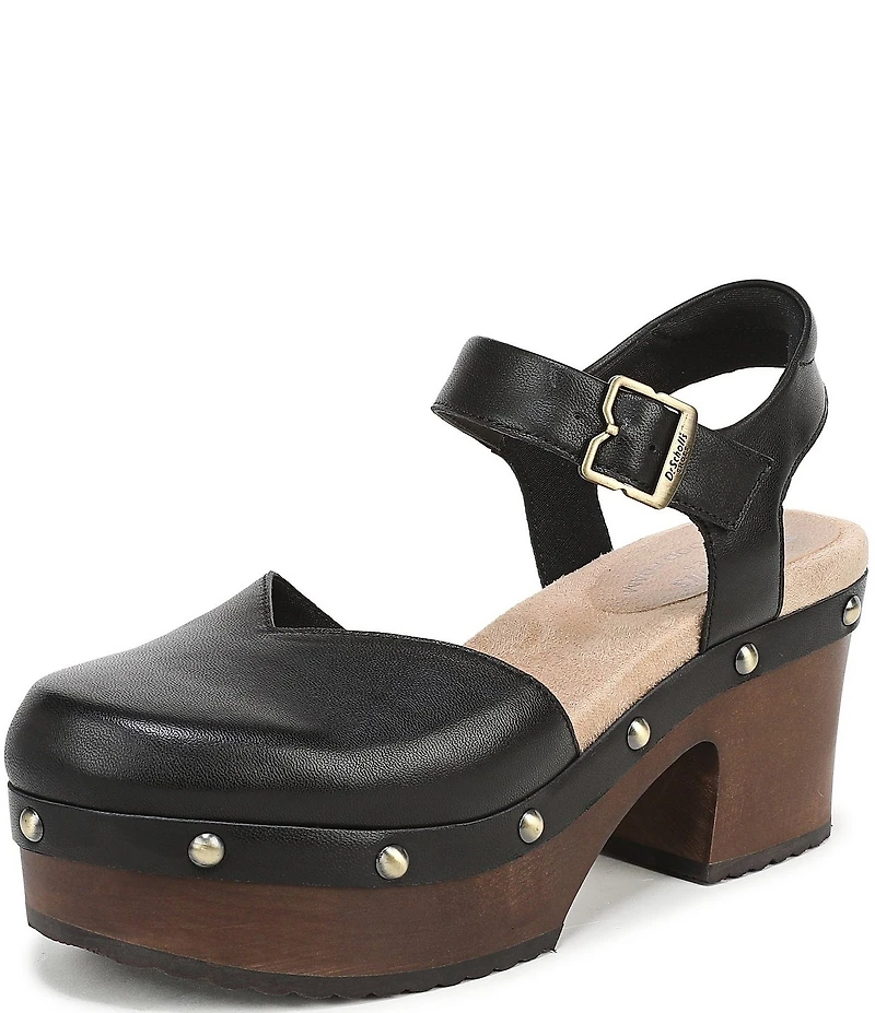 Dr. Scholl's Original Spark Leather Studded Platform Mary Jane Clogs