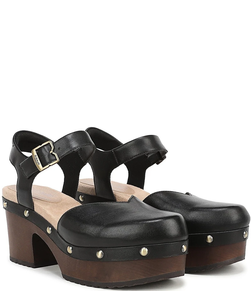 Dr. Scholl's Original Spark Leather Studded Platform Mary Jane Clogs