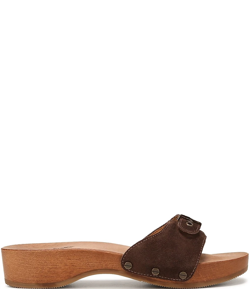 Dr. Scholl's Original Suede Pescura Buckle Hardware Platform Slide Sandals