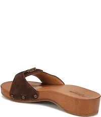 Dr. Scholl's Original Suede Pescura Buckle Hardware Platform Slide Sandals