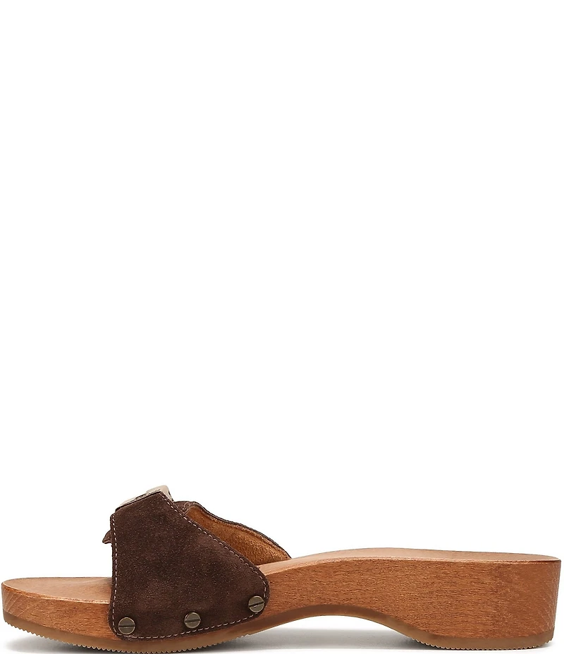 Dr. Scholl's Original Suede Pescura Buckle Hardware Platform Slide Sandals