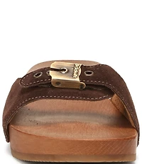 Dr. Scholl's Original Suede Pescura Buckle Hardware Platform Slide Sandals