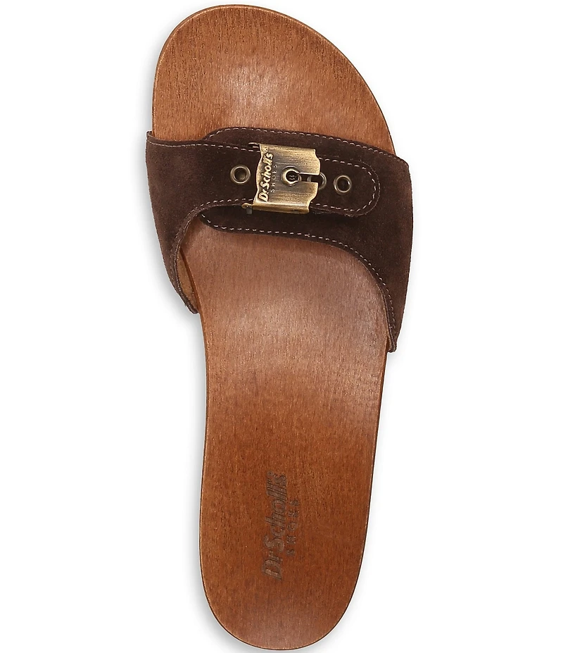 Dr. Scholl's Original Suede Pescura Buckle Hardware Platform Slide Sandals