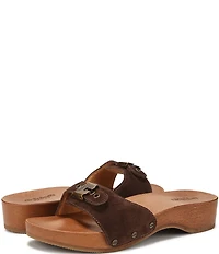Dr. Scholl's Original Suede Pescura Buckle Hardware Platform Slide Sandals