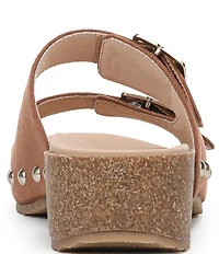 Dr. Scholl's Original Win Flex Leather Buckle Hardware Slide Sandals