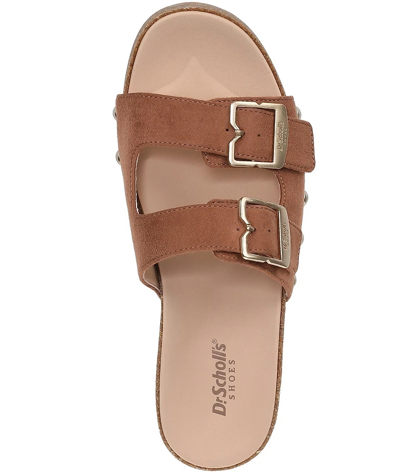 Dr. Scholl's Original Win Flex Leather Buckle Hardware Slide Sandals