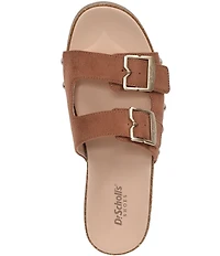 Dr. Scholl's Original Win Flex Leather Buckle Hardware Slide Sandals