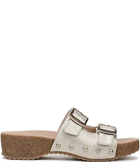 Dr. Scholl's Original Win Flex Leather Buckle Hardware Slide Sandals