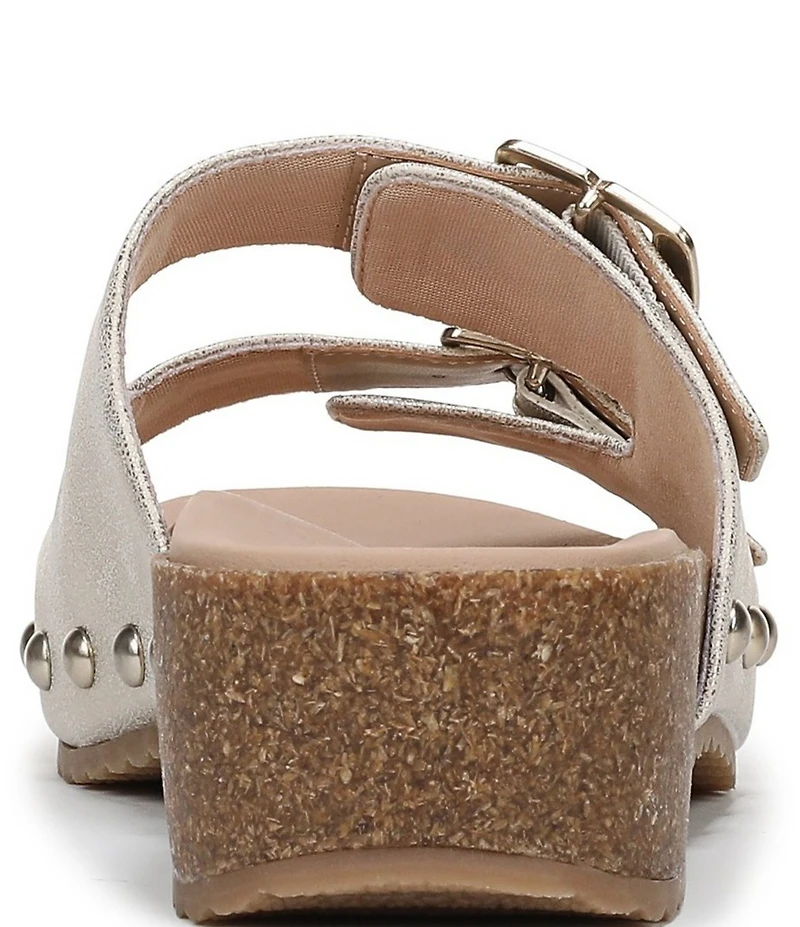 Dr. Scholl's Original Win Flex Leather Buckle Hardware Slide Sandals