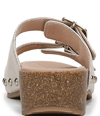 Dr. Scholl's Original Win Flex Leather Buckle Hardware Slide Sandals