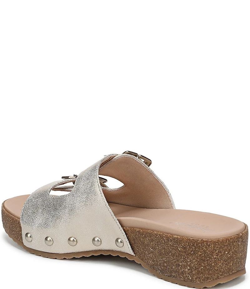 Dr. Scholl's Original Win Flex Leather Buckle Hardware Slide Sandals