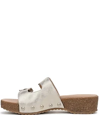 Dr. Scholl's Original Win Flex Leather Buckle Hardware Slide Sandals