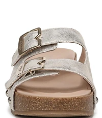 Dr. Scholl's Original Win Flex Leather Buckle Hardware Slide Sandals