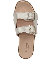 Dr. Scholl's Original Win Flex Leather Buckle Hardware Slide Sandals