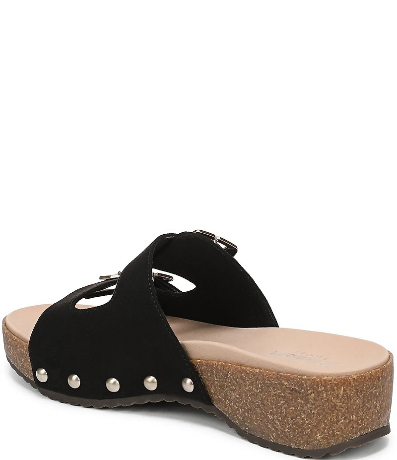 Dr. Scholl's Original Win Flex Leather Buckle Hardware Slide Sandals