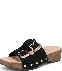 Dr. Scholl's Original Win Flex Leather Buckle Hardware Slide Sandals