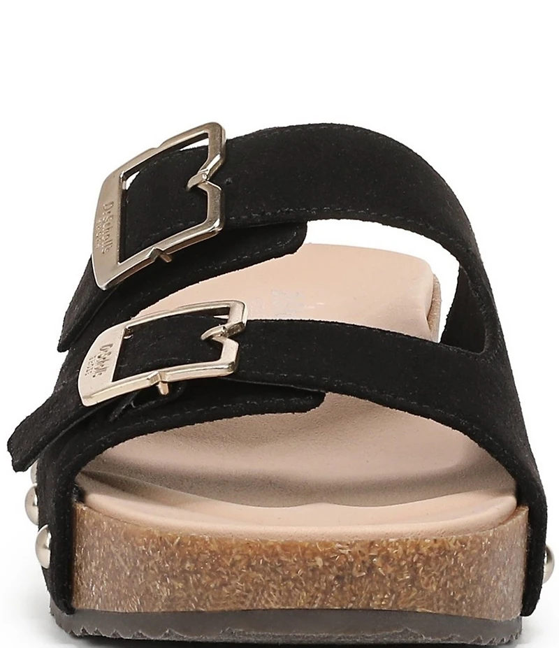 Dr. Scholl's Original Win Flex Leather Buckle Hardware Slide Sandals