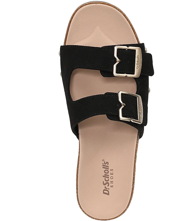 Dr. Scholl's Original Win Flex Leather Buckle Hardware Slide Sandals