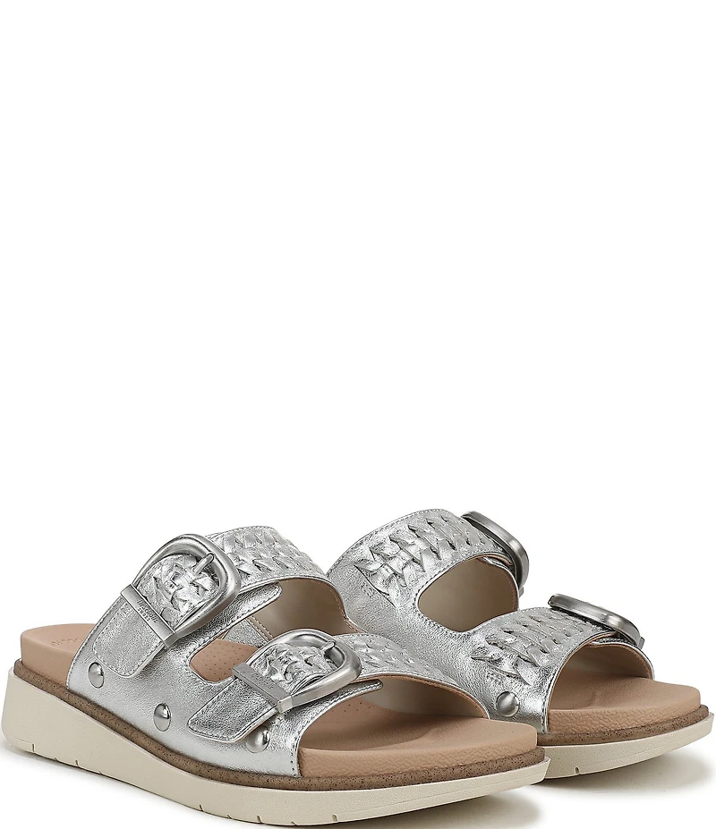 Dr. Scholl's Palmdale Woven Leather Casual Slide Sandals