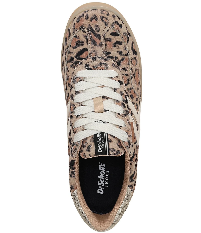 Dr. Scholl's Rebel Sport Leopard Suede Gum Sole Sneakers