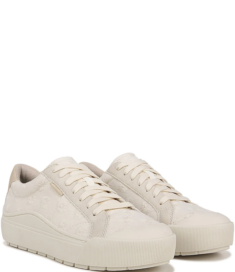 Dr. Scholl's Time Off Embroidered Textured Platform Sneakers