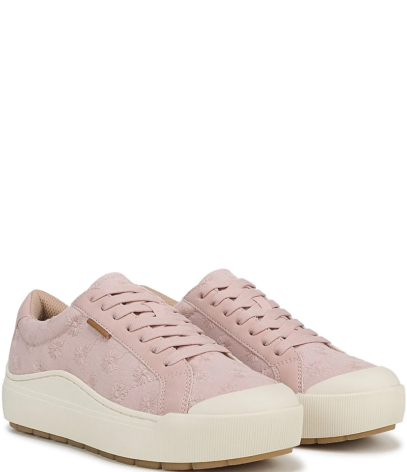 Dr. Scholl's Time Off Embroidered Textured Platform Sneakers