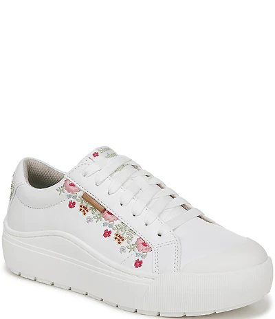 Dr. Scholl's Time Off Floral Embroidered Platform Sneakers
