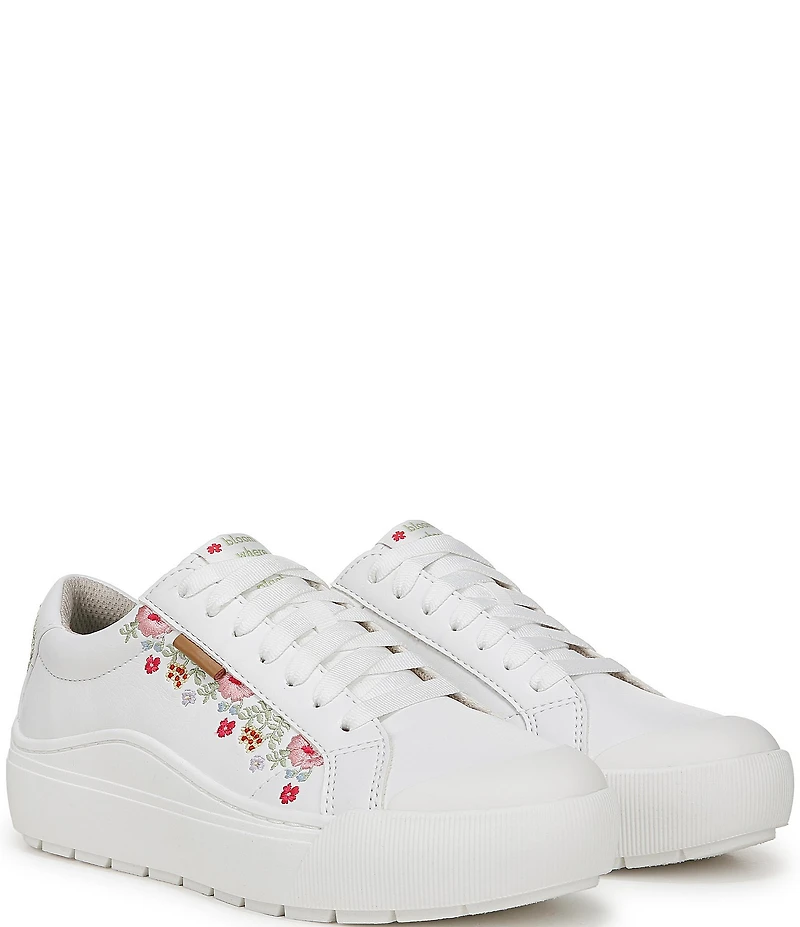 Dr. Scholl's Time Off Floral Embroidered Platform Sneakers