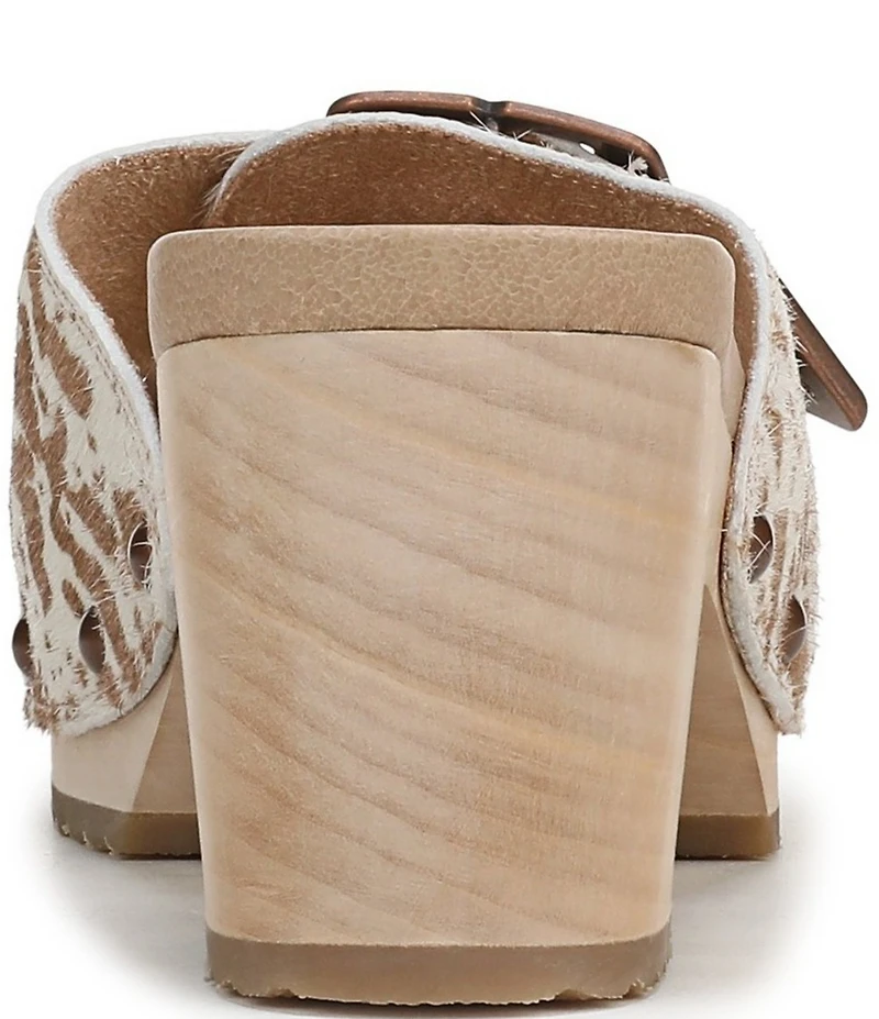 Dr. Scholl's x Wrangler Original Rodeo Cow Print Calf Hair Buckle Slide Sandals