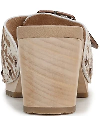 Dr. Scholl's x Wrangler Original Rodeo Cow Print Calf Hair Buckle Slide Sandals