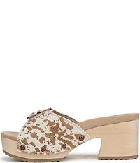Dr. Scholl's x Wrangler Original Rodeo Cow Print Calf Hair Buckle Slide Sandals