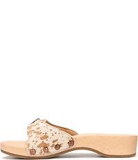 Dr. Scholl's x Wrangler Original Cow Print Calf Hair Buckle Hardware Platform Slide Sandals