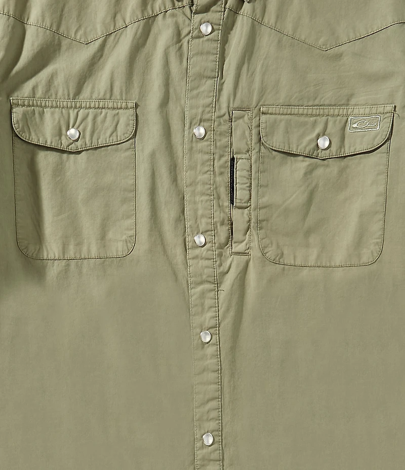 Drake Clothing Co. Cinco Ranch Acid Wash Short Sleeve Woven Shirt