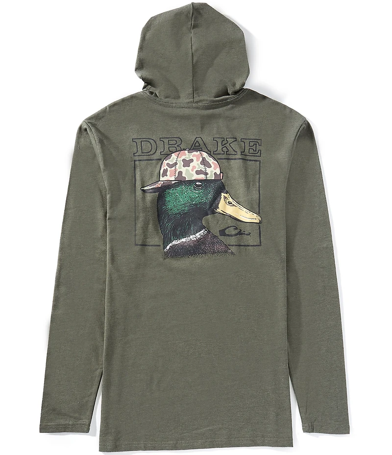 Drake Clothing Co. Duck Graphic Long Sleeve Hoodie T-Shirt