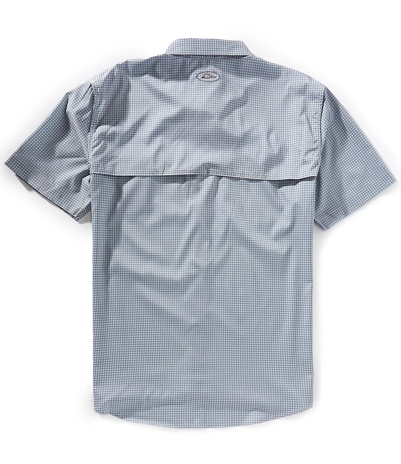 Drake Clothing Co. Frat Short Sleeve Gingham-Checked Woven Shirt