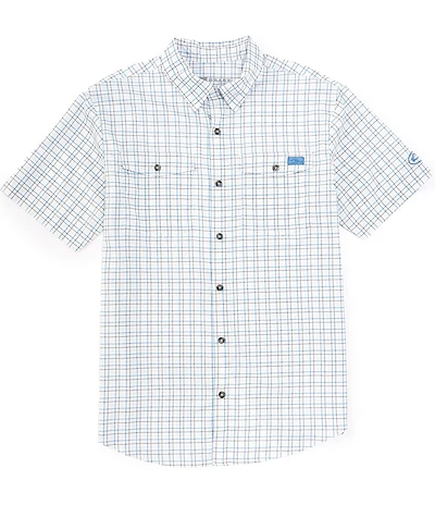 Drake Clothing Co. Frat Tattersall Performance Stretch Short Sleeve Woven Shirt