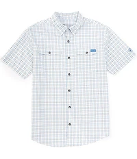 Drake Clothing Co. Frat Tattersall Performance Stretch Short Sleeve Woven Shirt