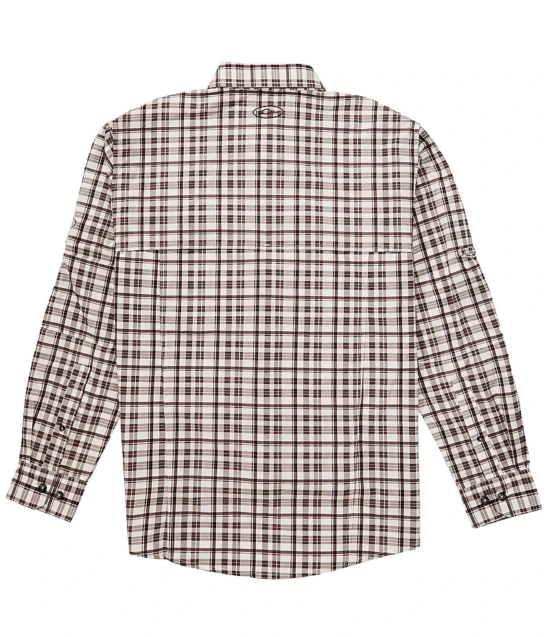 Drake Clothing Co. Hunter Creek Window Pane Plaid Performance Stretch Long Sleeve Woven Shirt