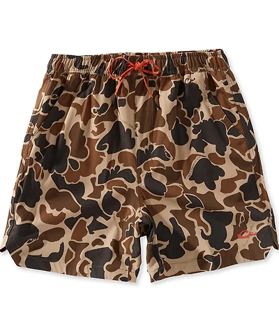 Drake Clothing Co. Lake Shore Camo 6#double; Inseam Dock Shorts