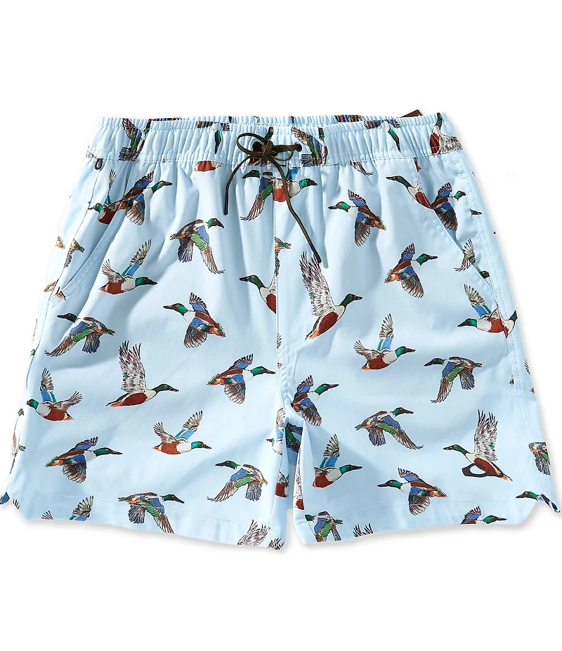 Drake Clothing Co. Lake Shore Duck Print 6#double; Inseam Dock Shorts