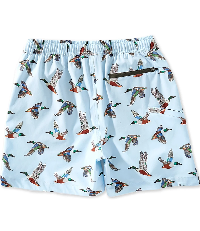 Drake Clothing Co. Lake Shore Duck Print 6#double; Inseam Dock Shorts