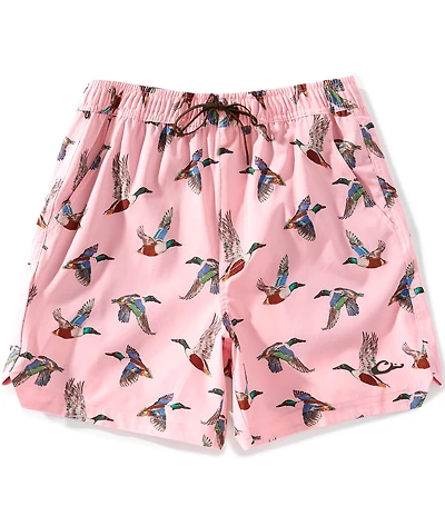 Drake Clothing Co. Lake Shore Duck Print 6#double; Inseam Dock Shorts