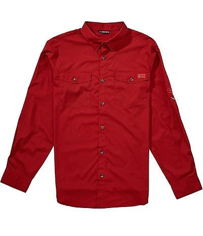 Drake Clothing Co. Performance Stretch Frat Gingham Hidden Button-Down Collar Long Sleeve Woven Shirt