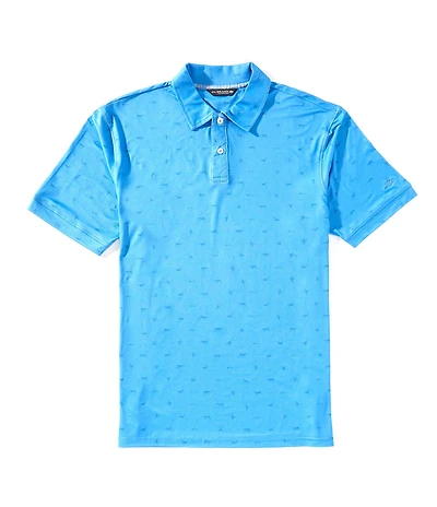 Drake Clothing Co. Performance Stretch Printed Short Sleeve Polo Shirt