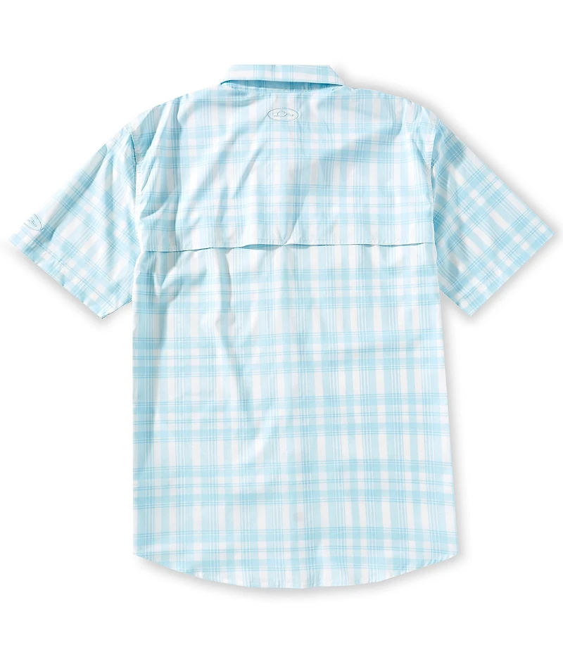 Drake Clothing Co. Short Sleeve Faded-Plaid Woven Shirt