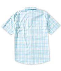 Drake Clothing Co. Short Sleeve Faded-Plaid Woven Shirt