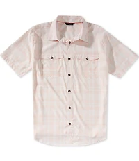 Drake Clothing Co. Short Sleeve Frat Faded-Plaid Woven Shirt