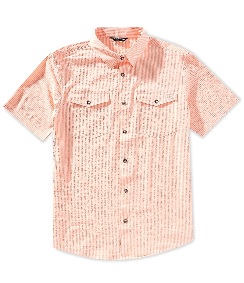 Drake Clothing Co. Short Sleeve The Frat BD Seersucker Strip Shirt